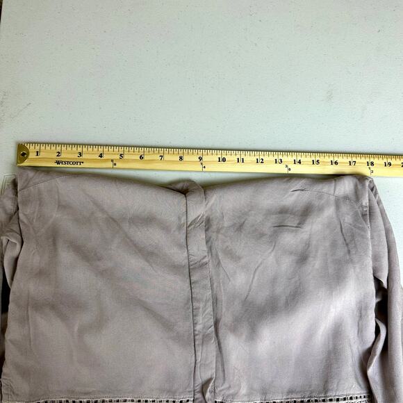 Old Navy Mauve Easy Lace Inseam Crochet Button Up Long Sleeve Blouse Size XS - Picture 9 of 10
